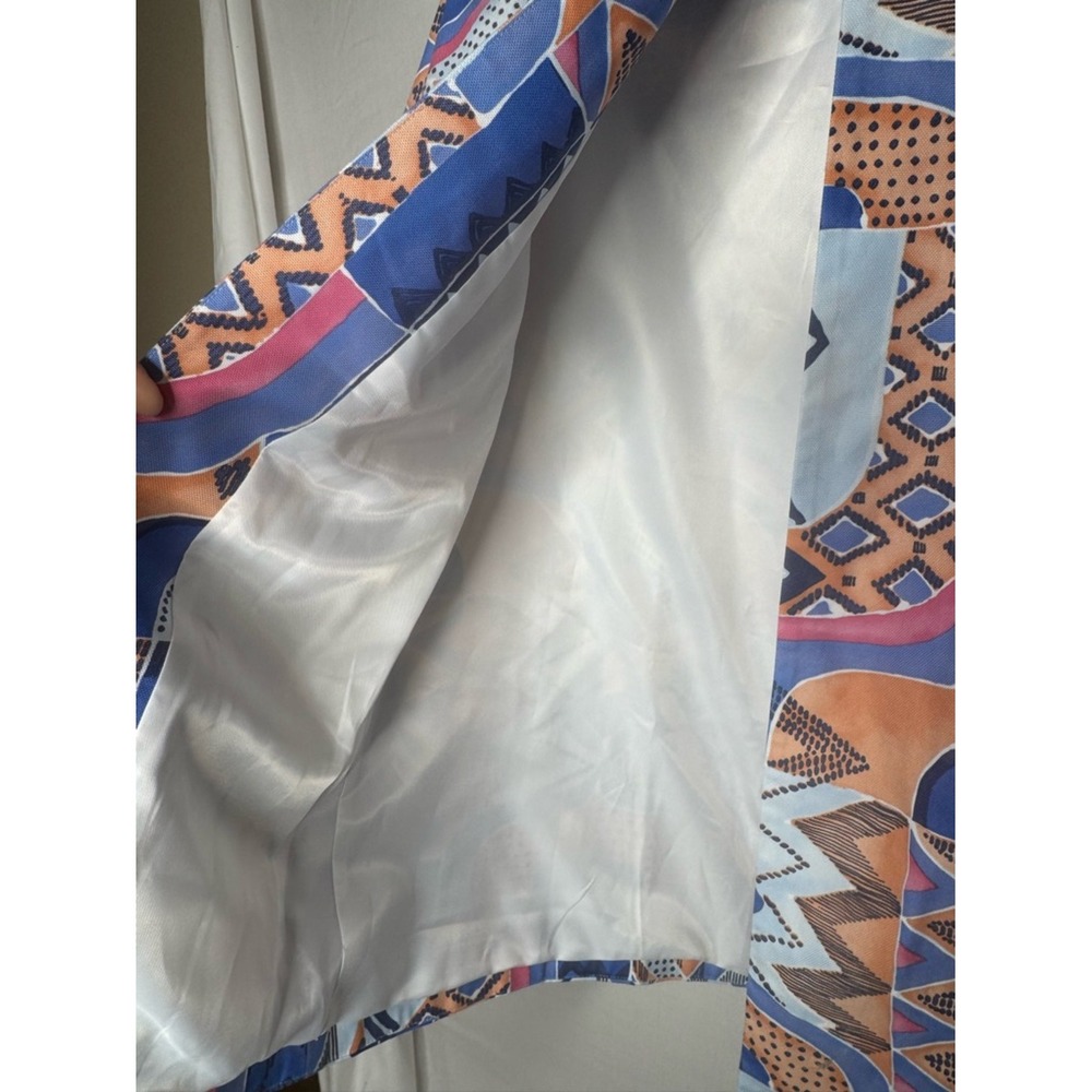 J McLaughlin Womens Sussex Turkish Longline Jacket Duster Sz S Artsy Abstract - Picture 7 of 12